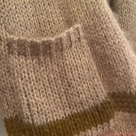 Easel Brown and Orange Striped Cardigan Sweater - Picture 4 of 10